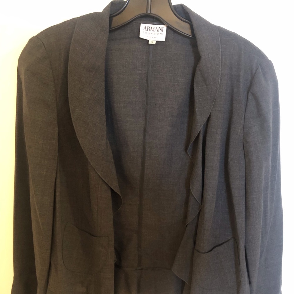 Armani Collezioni Silk Ruffle Blazer